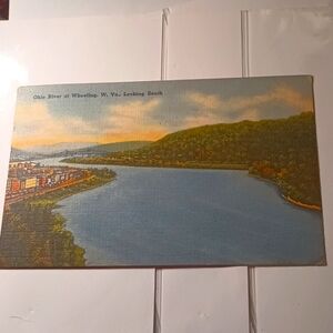 Stamped postcard of the Ohio river at Wheeling,West Virginia